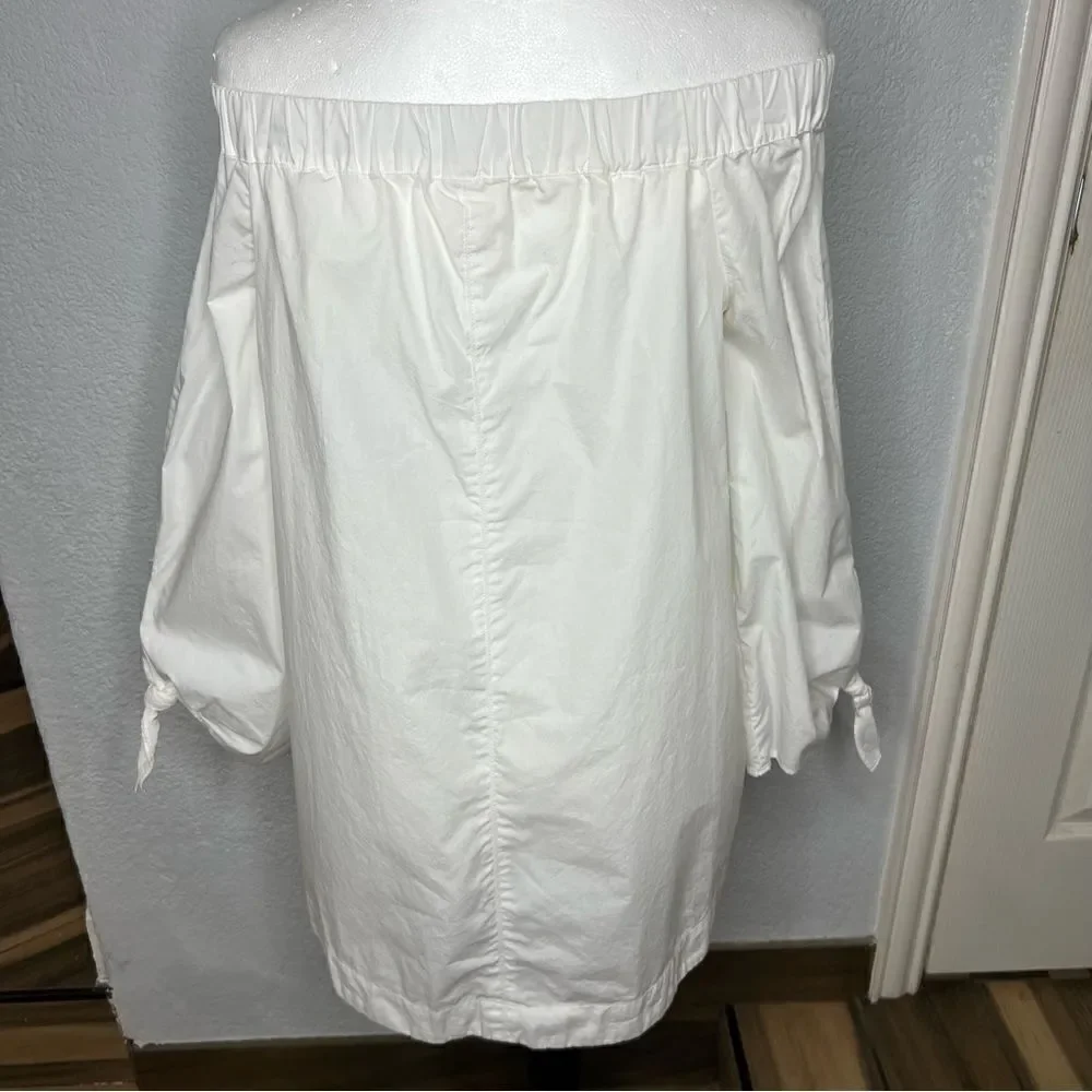 Free People White Off Shoulder Tunic Clean Girl Coastal Neutral Women Top Sz S